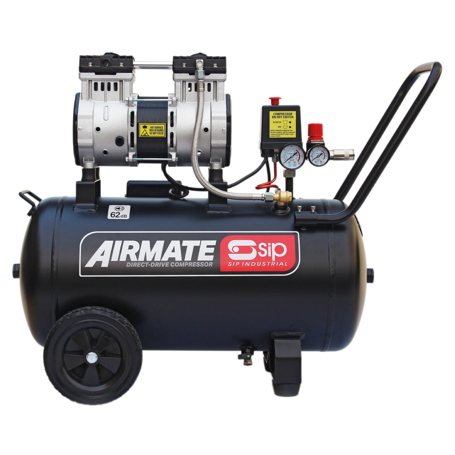 SIP AIRMATE DD 50L Low Noise Oil-Free Direct Drive Compressor, 2hp (05479)