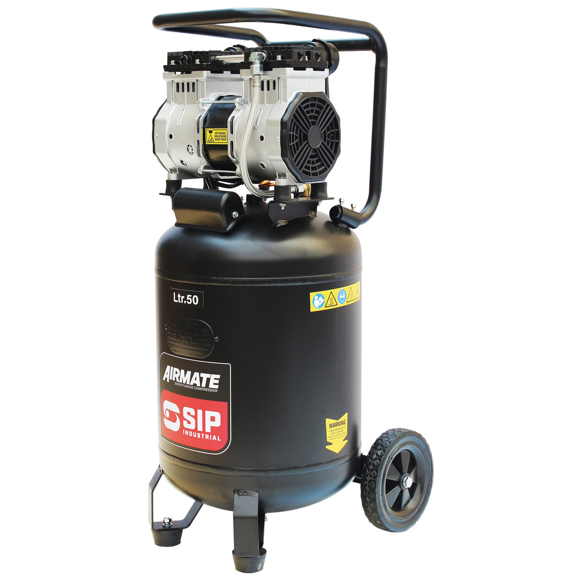 SIP AIRMATE DD 50L Low Noise Oil-Free Vertical Direct Drive Compressor, 2hp (05483)