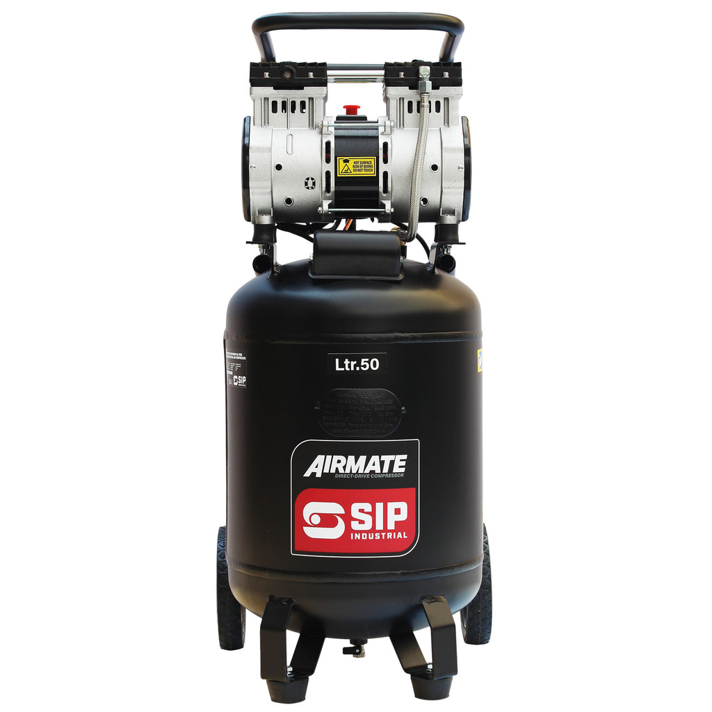 SIP AIRMATE DD 50L Low Noise Oil-Free Vertical Direct Drive Compressor, 2hp (05483)