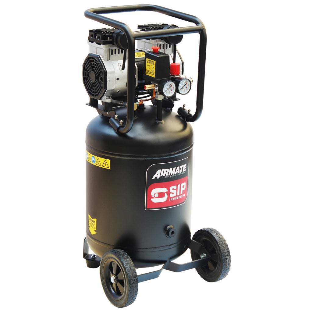 SIP AIRMATE DD 50L Low Noise Oil-Free Vertical Direct Drive Compressor, 2hp (05483)