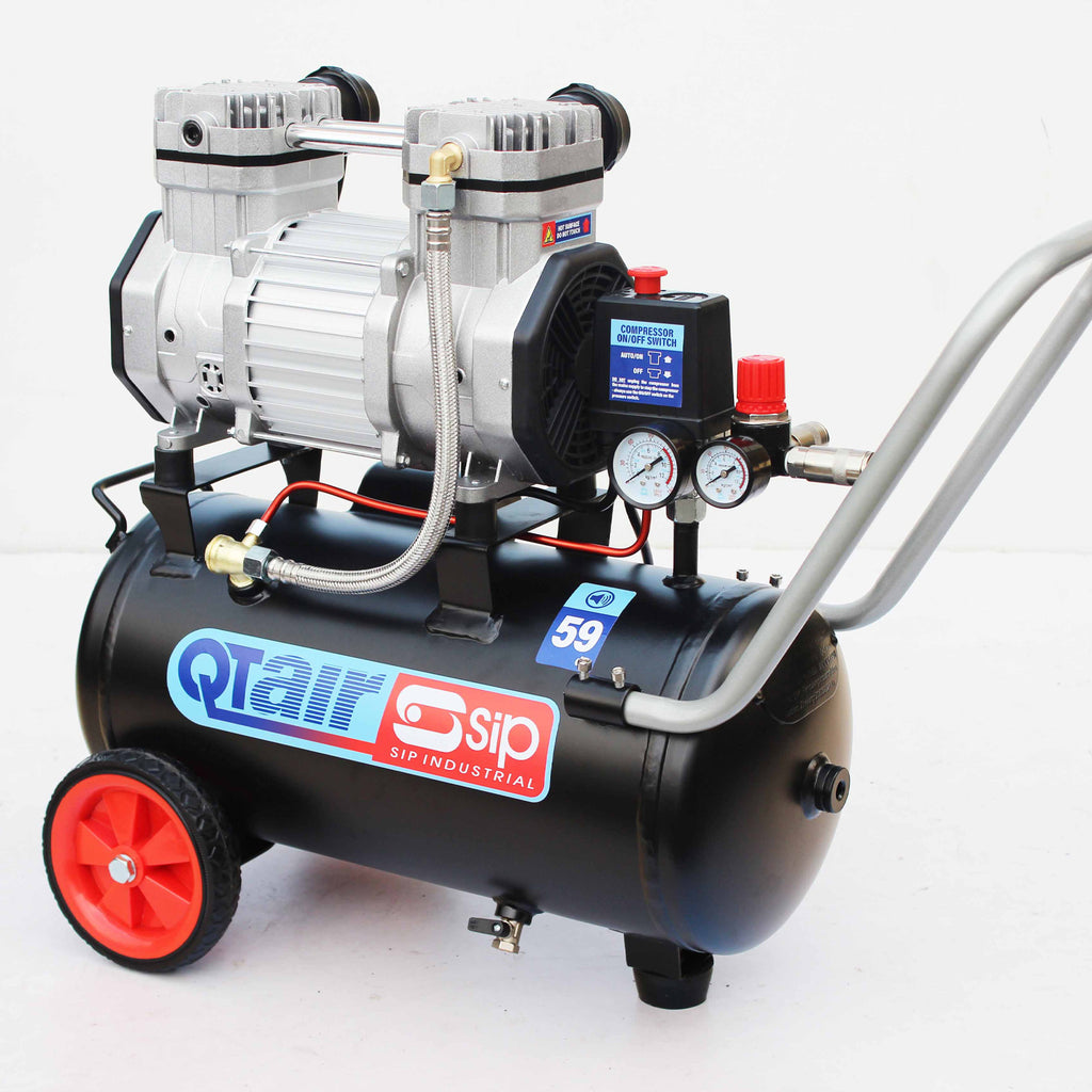 SIP QT AIR DD 24L Ultra Low Noise Oil-Free Direct Drive Air Compressor, 1.5hp (05491)