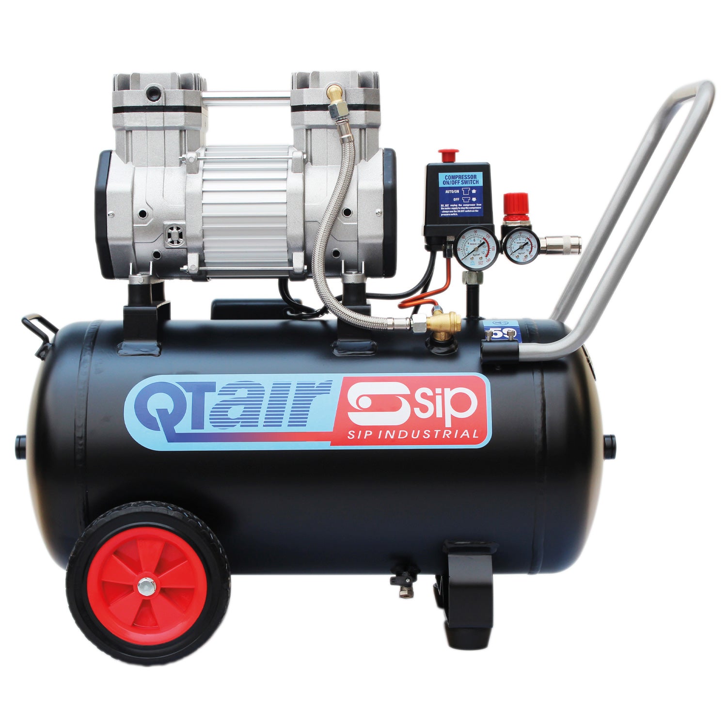 SIP QT AIR DD 50L Ultra Low Noise Oil-Free Direct Drive Air Compressor, 1.5hp (05492)