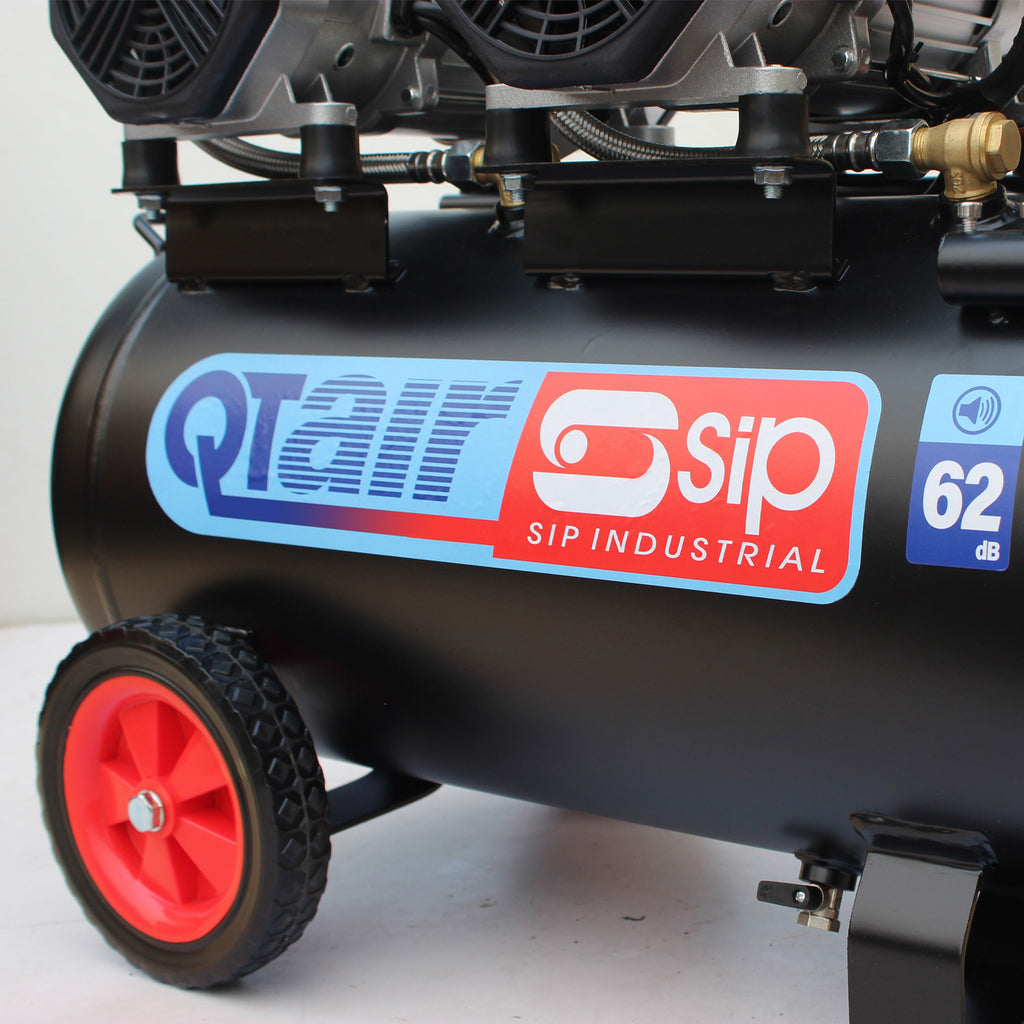 SIP QT AIR DD 50L Ultra Low Noise Oil-Free Direct Drive Air Compressor, 3hp (05493)