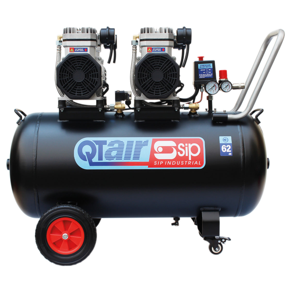 SIP QT AIR DD 100L Ultra Low Noise Oil-Free Direct Drive Air Compressor, 3hp (05494)
