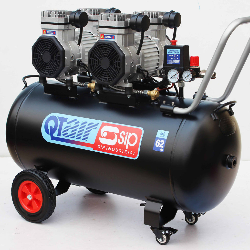 SIP QT AIR DD 100L Ultra Low Noise Oil-Free Direct Drive Air Compressor, 3hp (05494) (Re-Box)