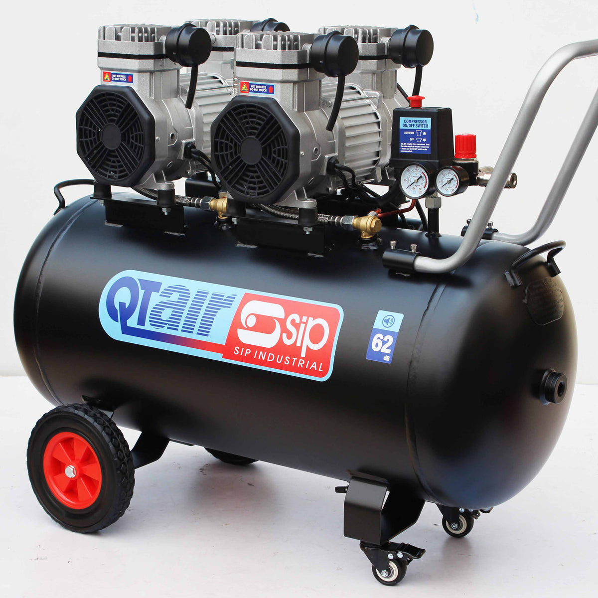 SIP QT AIR DD 100L Ultra Low Noise Oil-Free Direct Drive Air Compressor, 3hp (05494)