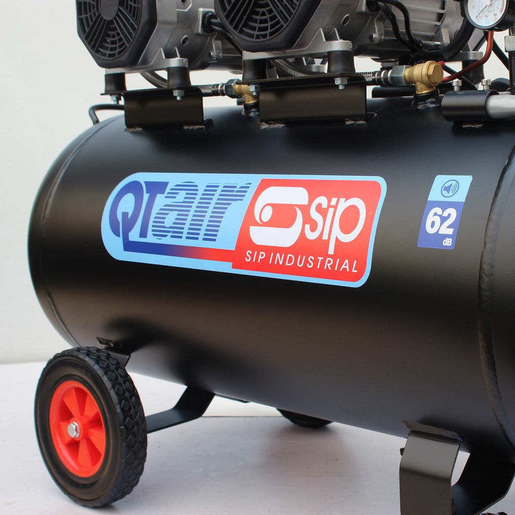 SIP QT AIR DD 100L Ultra Low Noise Oil-Free Direct Drive Air Compressor, 3hp (05494) (Re-Box)