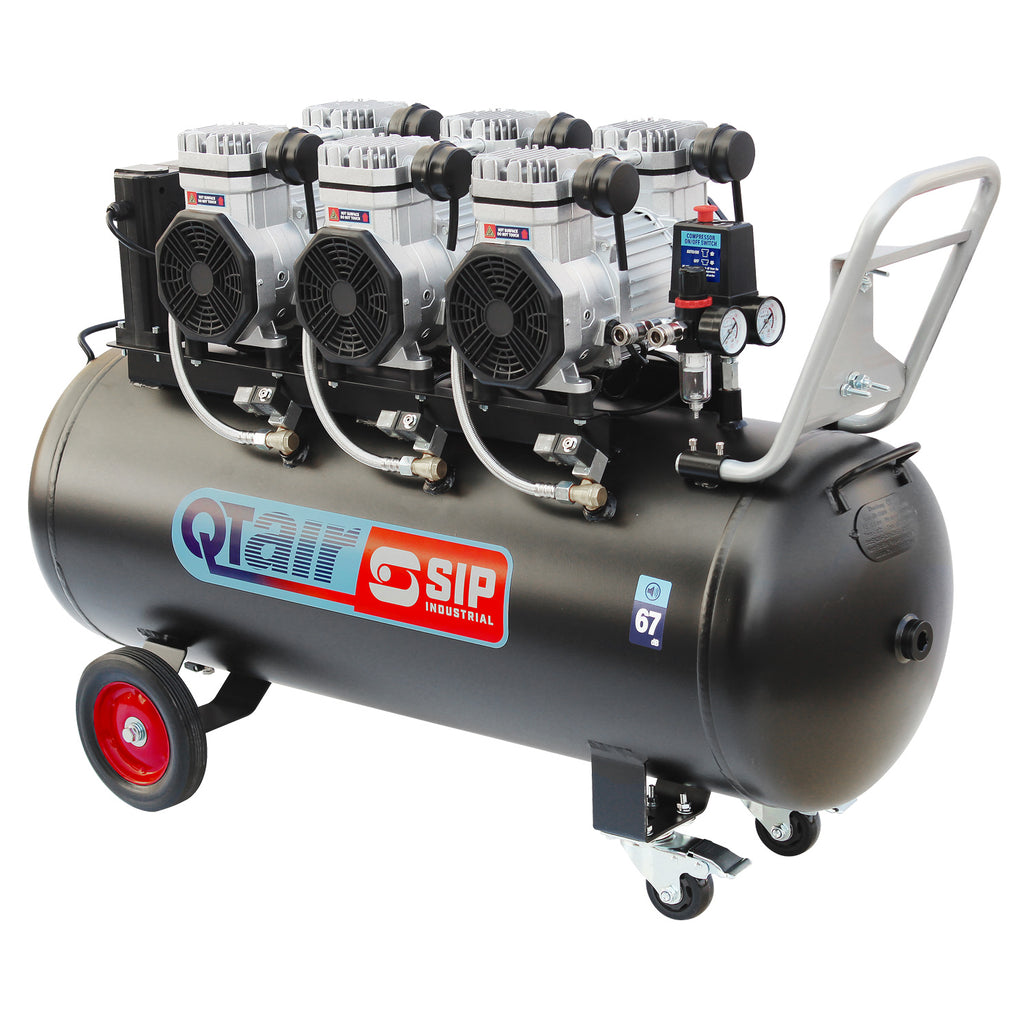SIP QT AIR DD 150L Ultra Low Noise Oil-Free Direct Drive Air Compressor, 4.5hp (05497) (Re-Box)