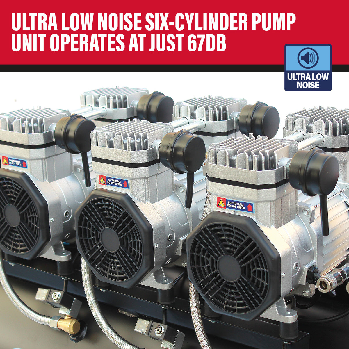 SIP QT AIR DD 150L Ultra Low Noise Compressor with Air Hose Reel (05497AHR15)
