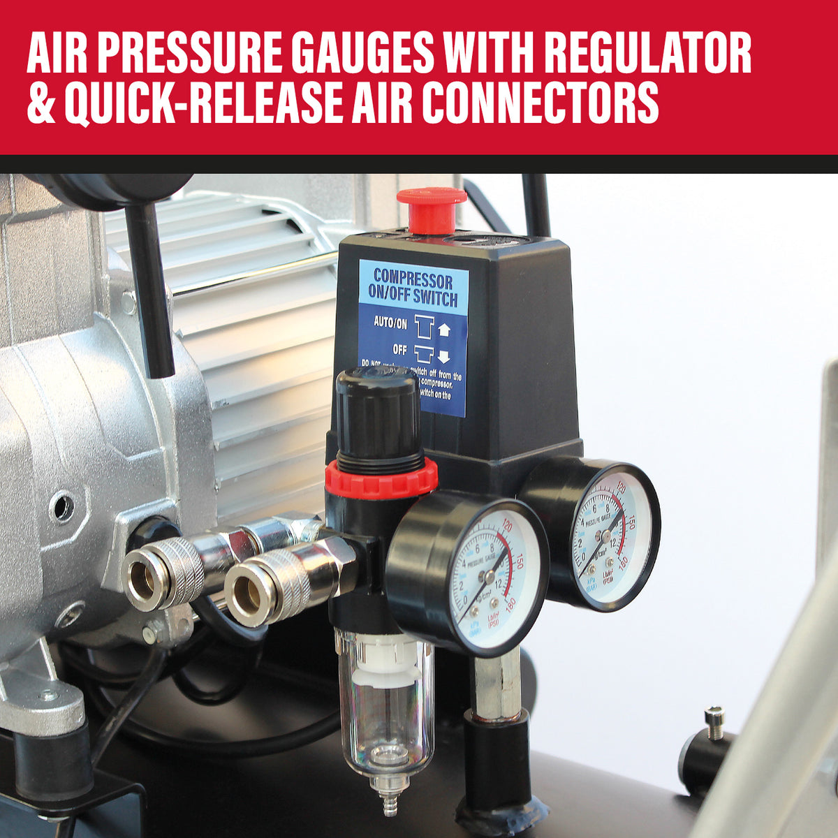 SIP QT AIR DD 200L Ultra Low Noise Oil-Free Direct Drive Air Compressor, 4.5hp (05498)