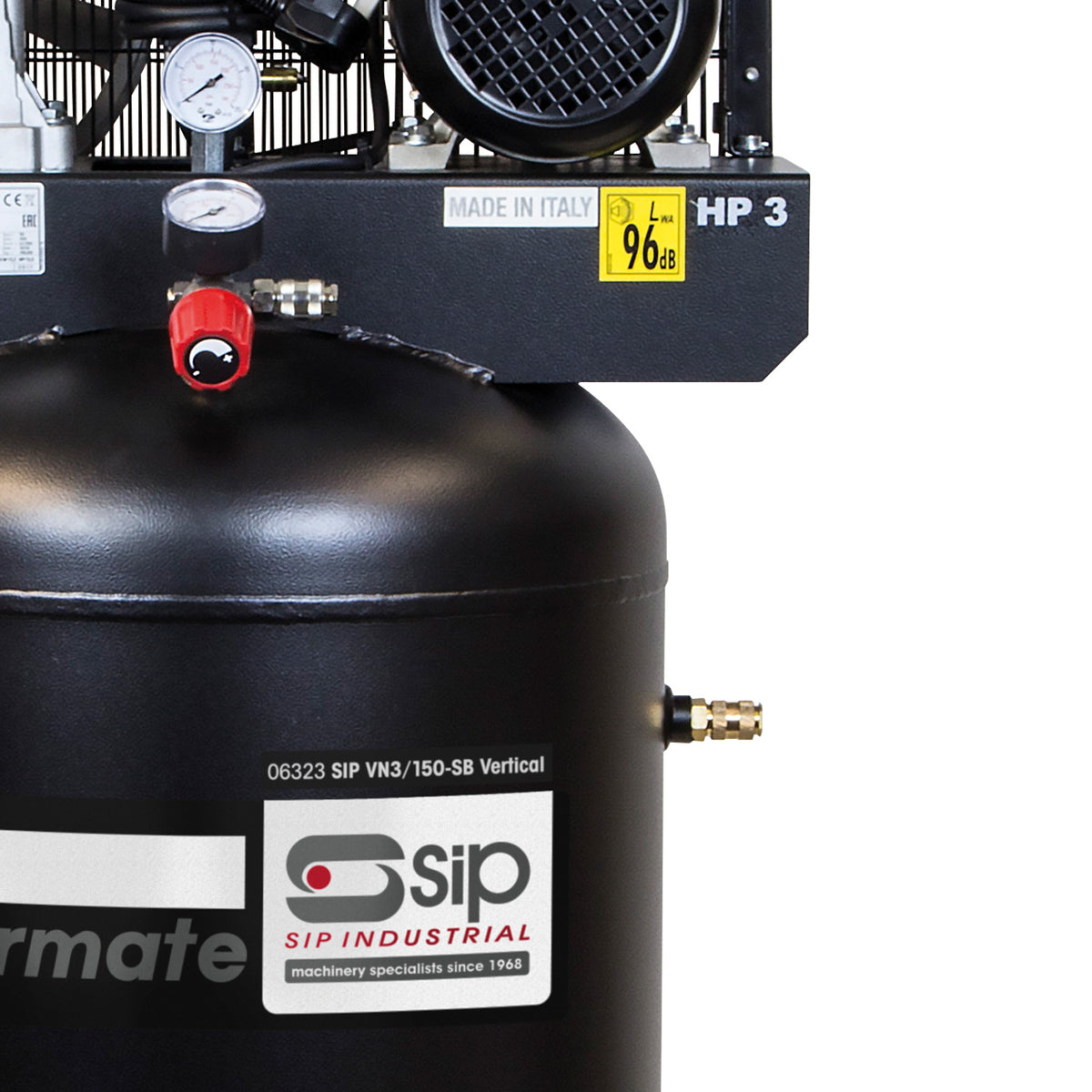 SIP AIRMATE VN3/150-SB 150L Vertical Belt Drive Air Compressor, 3hp (06323)