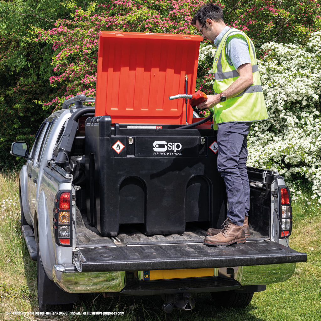 SIP 200ltr Portable Diesel Tank with High-Flow 12v Transfer Pump