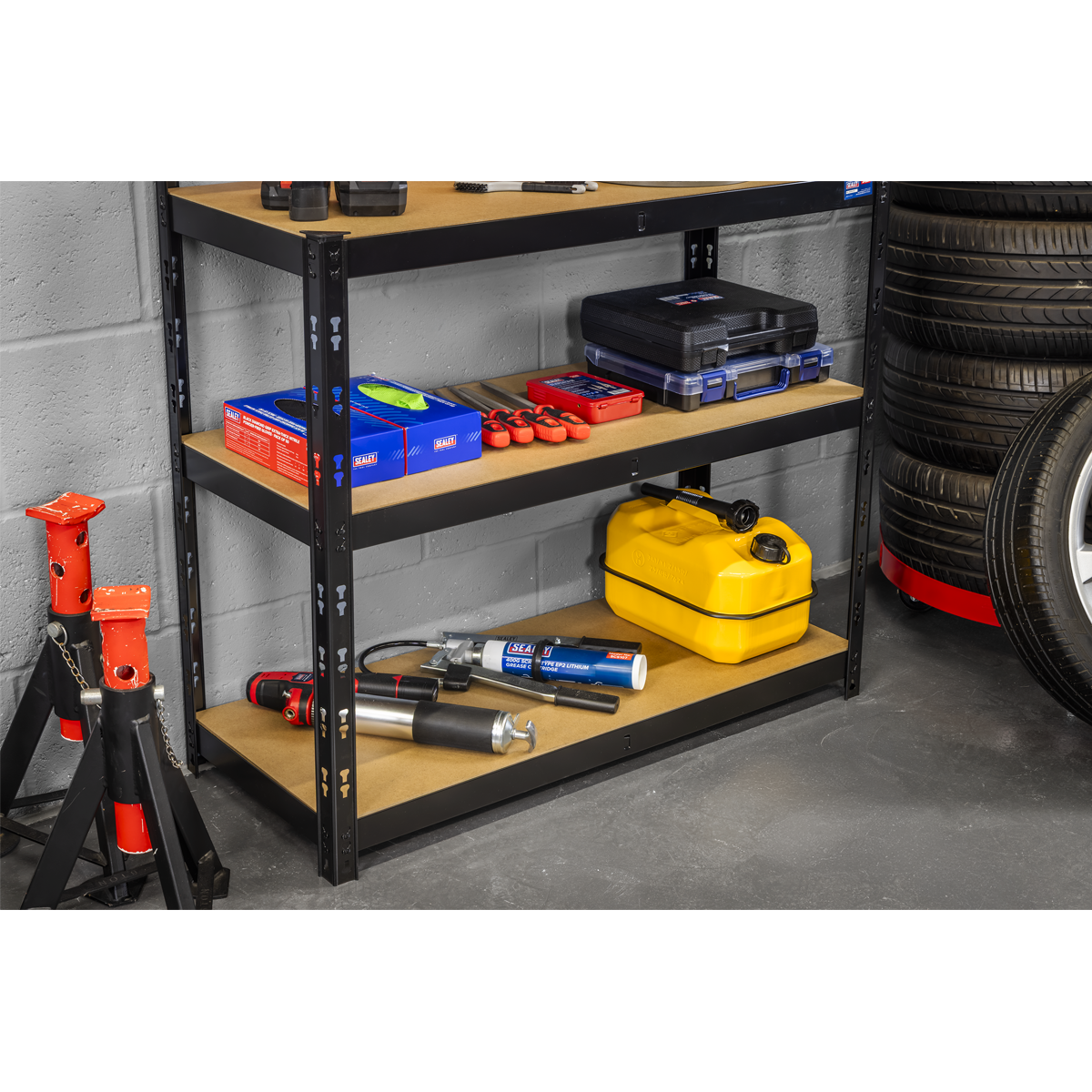 Steel Workbench with Pegboard 1m