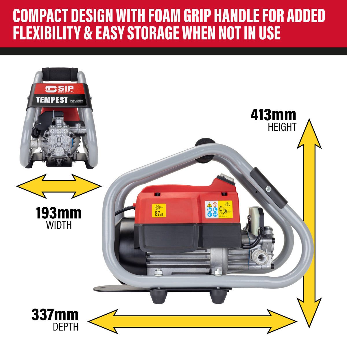 SIP TEMPEST® PW420/150 Wall-Mountable Electric Pressure Washer
