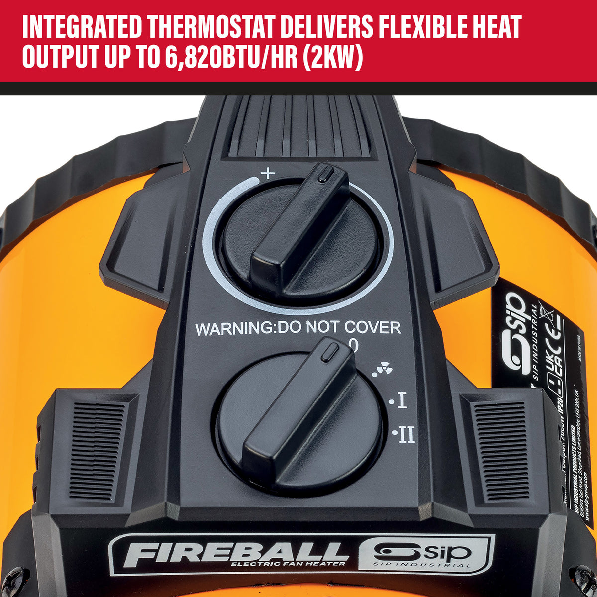 SIP FIREBALL Turbofan 2000 Electric Fan Heater, 2000W (09128)