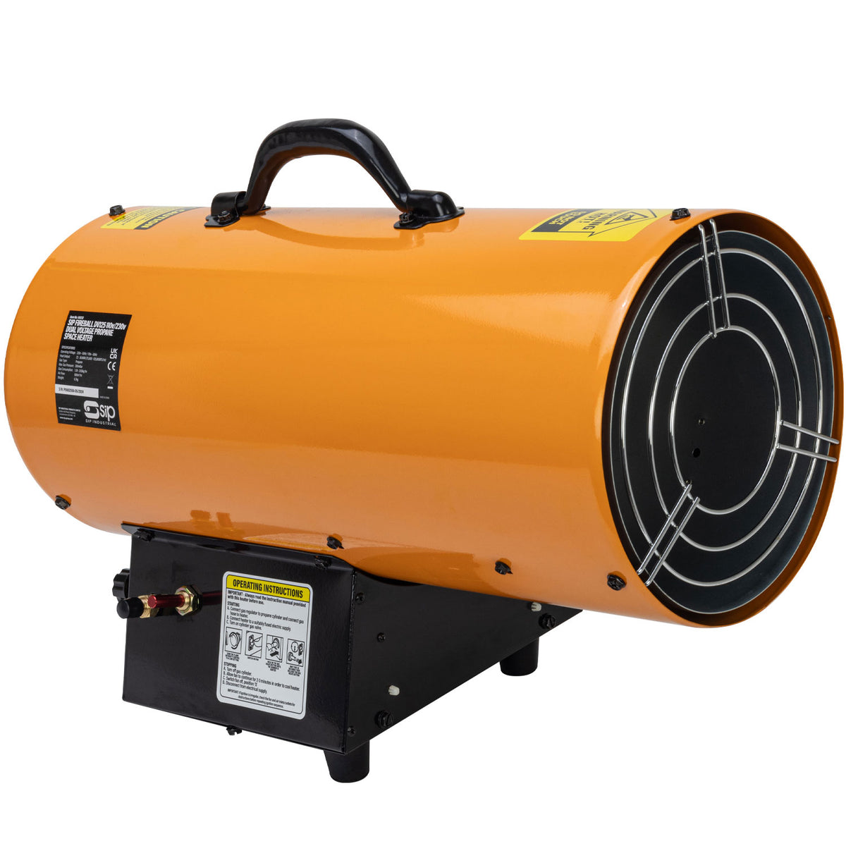 SIP FIREBALL DV125 Dual Voltage Propane Space Heater, 125,000BTU/hr (09232)