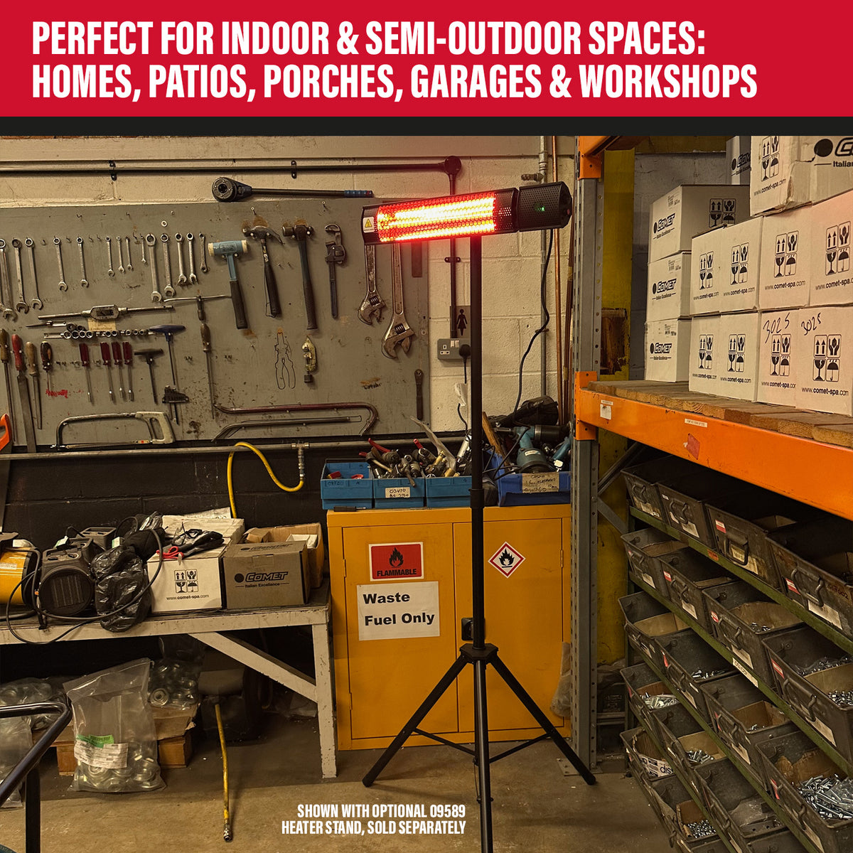 SIP Halogen Infrared Heater with Remote Control, 2000W (09586)