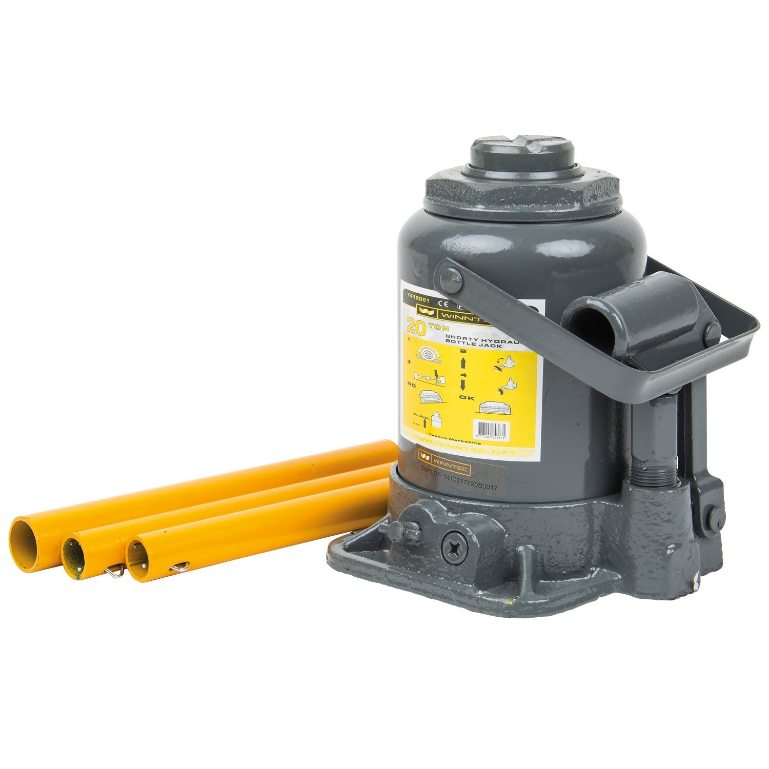 WINNTEC Low Profile Bottle Jack, 20 Tonne