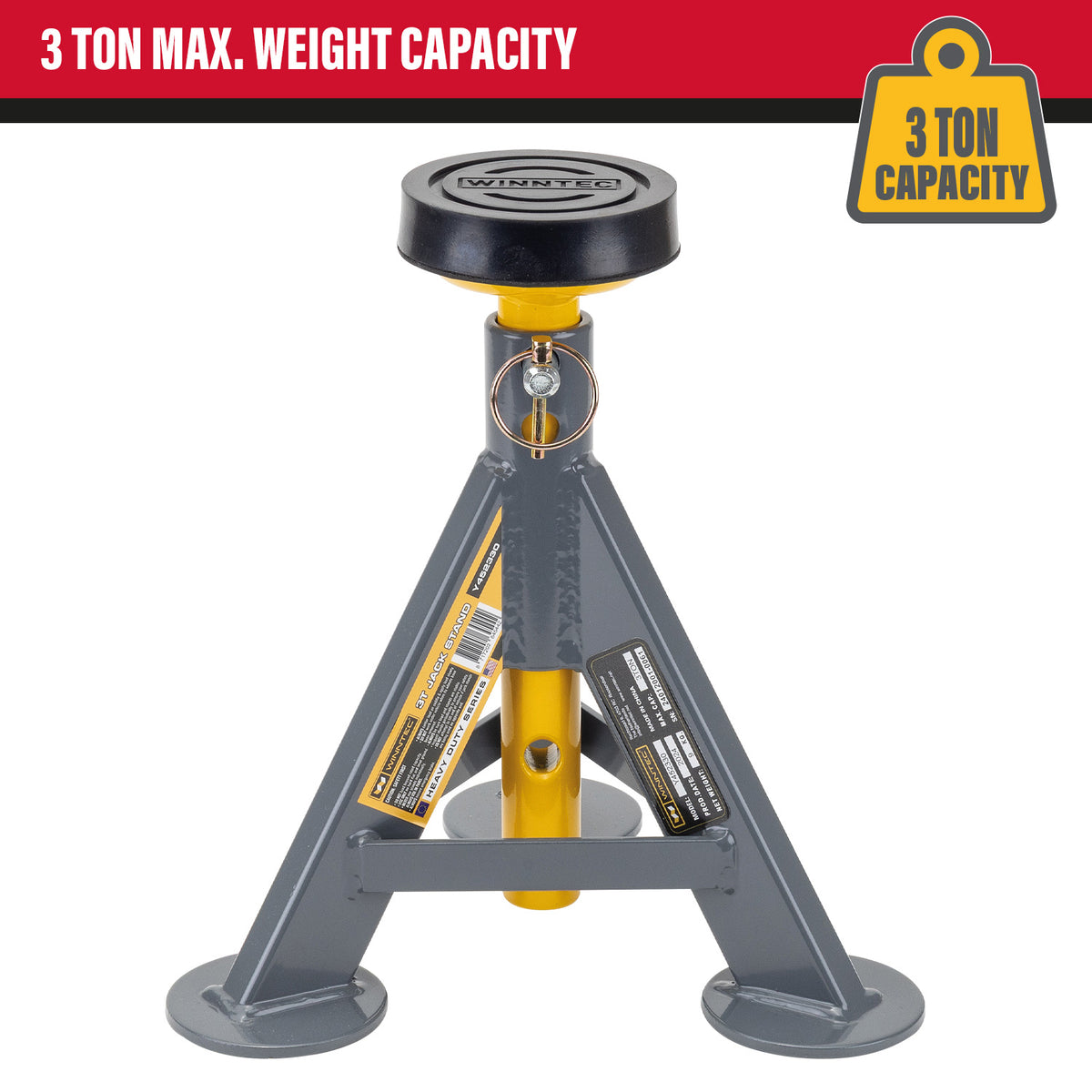 WINNTEC® Low Profile Pin Jack Axle Stands, 3 Tonne (09850)