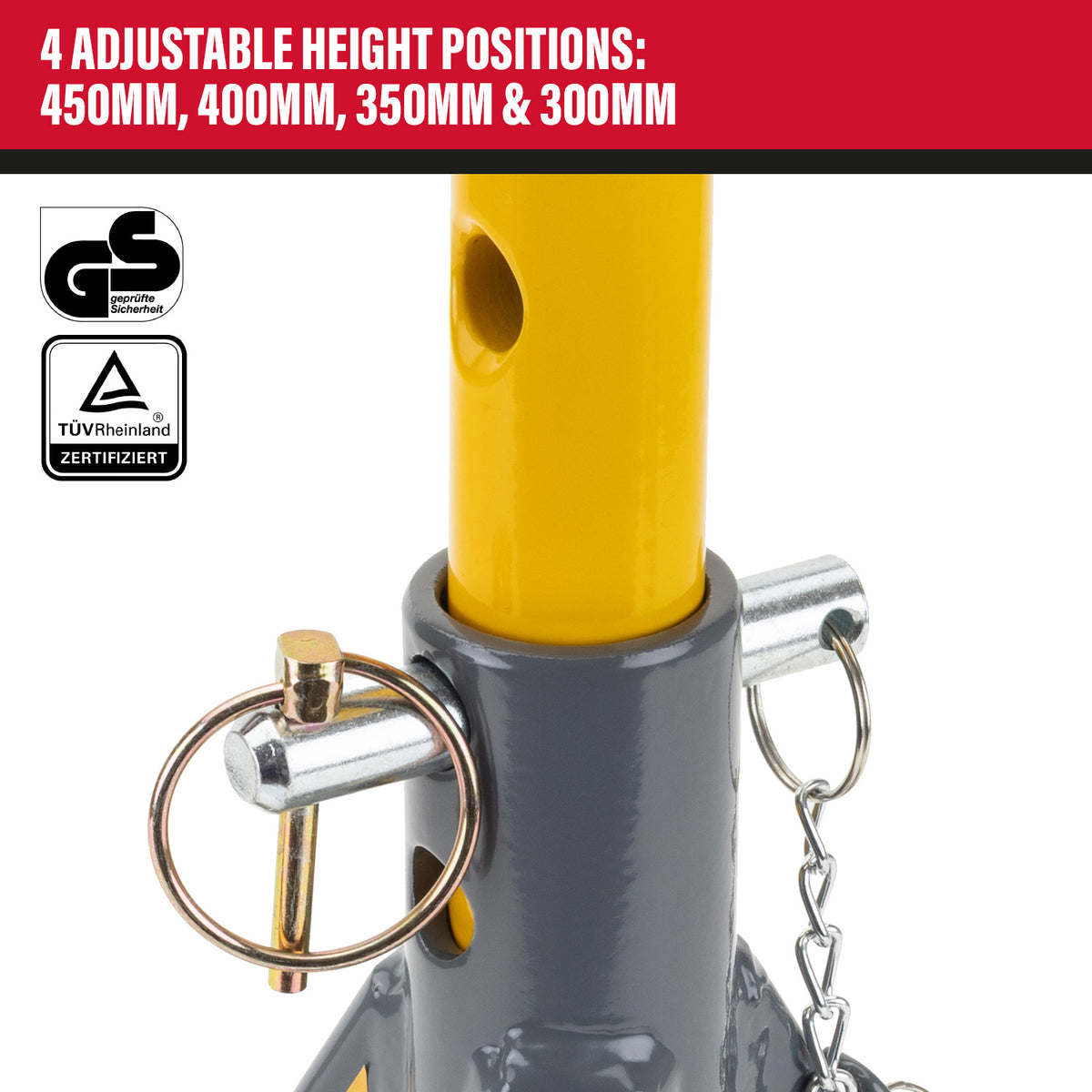 WINNTEC® Axle Stands, 6 Tonne, Grey (09849)