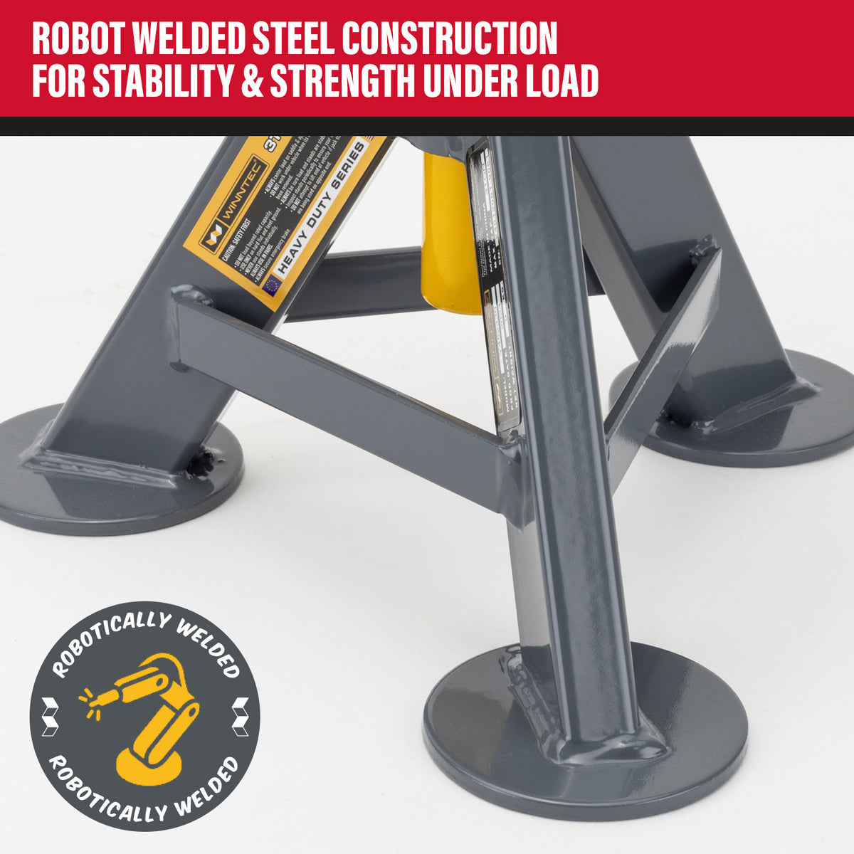 WINNTEC® Axle Stands, 6 Tonne, Grey (09849)