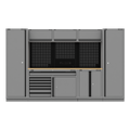Superline PRO® Black Edition Storage System with Rubber Wood Worktop 3.24m (APMSBESTACK05W)