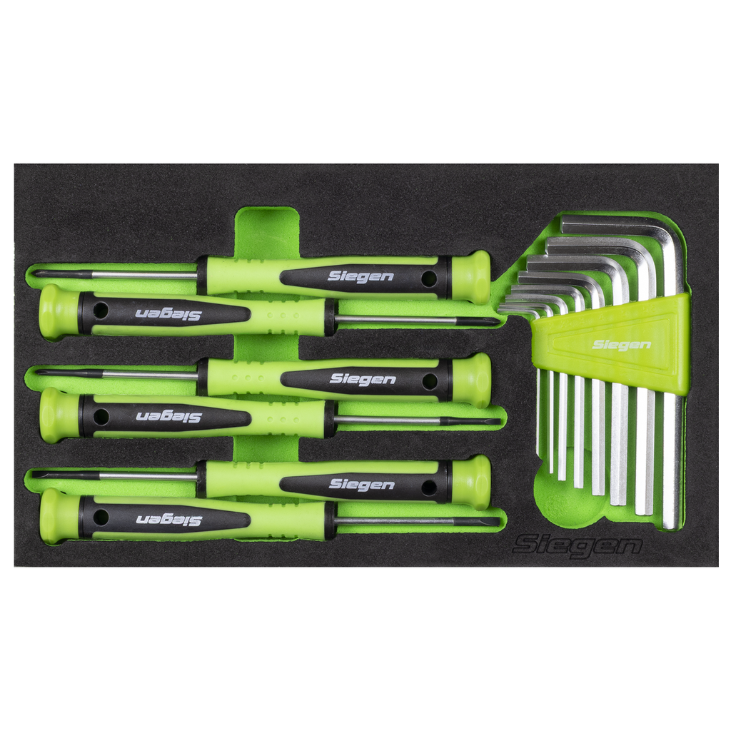 Siegen Mini Toolbox 2 Drawer with 111pc Tool Kit Green (S01346)