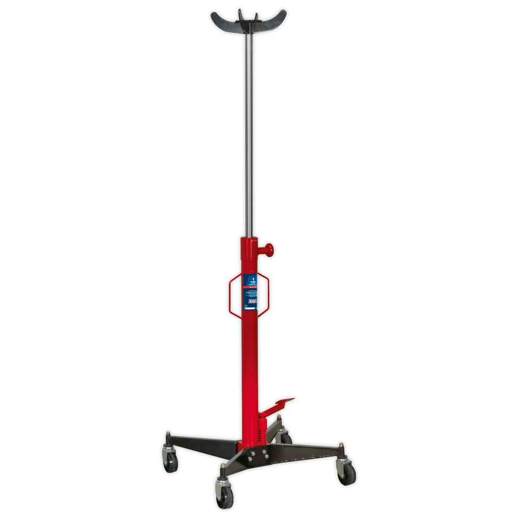 Sealey 1000ETJ Vertical Transmission Jack Gearbox Support Lift, 1 Tonne Capacity, Red