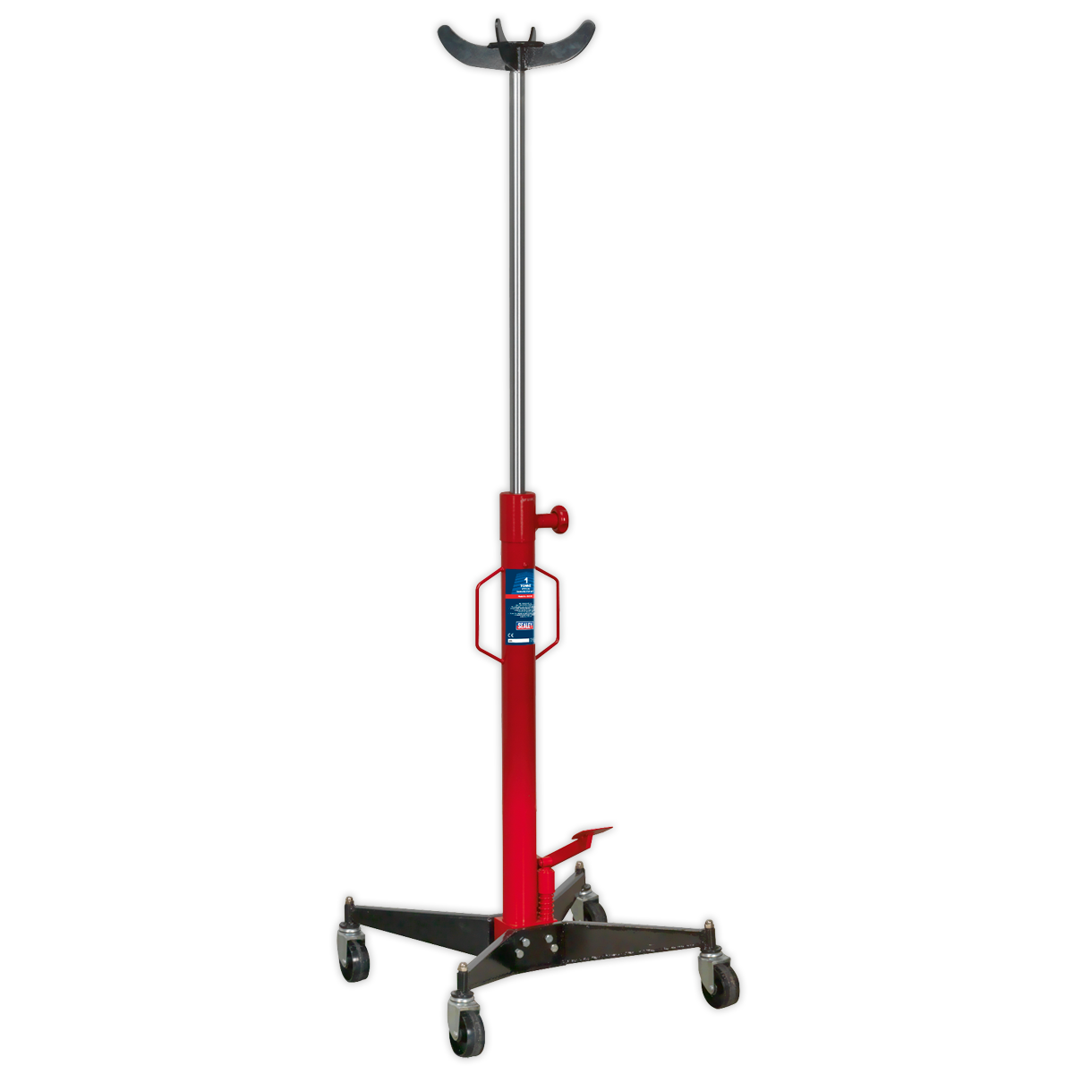 Sealey 1000ETJ Vertical Transmission Jack Gearbox Support Lift, 1 Tonne Capacity, Red
