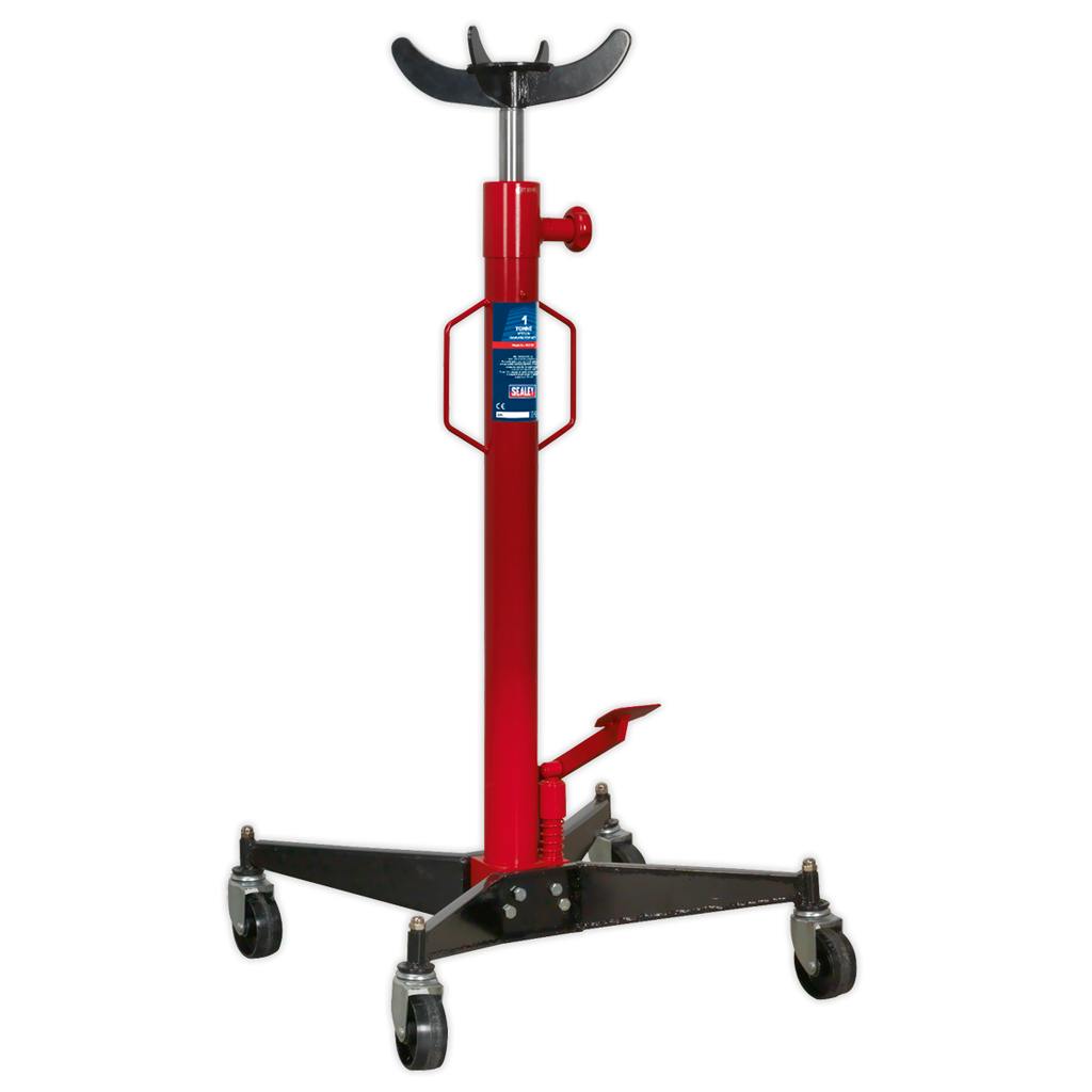 Sealey 1000ETJ Vertical Transmission Jack Gearbox Support Lift, 1 Tonne Capacity, Red