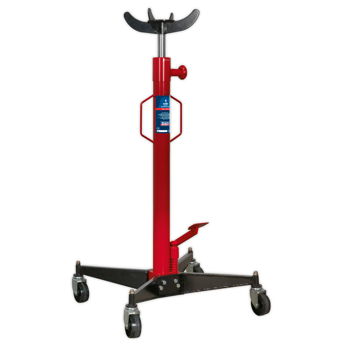 Sealey 1000ETJ Vertical Transmission Jack Gearbox Support Lift, 1 Tonne Capacity, Red