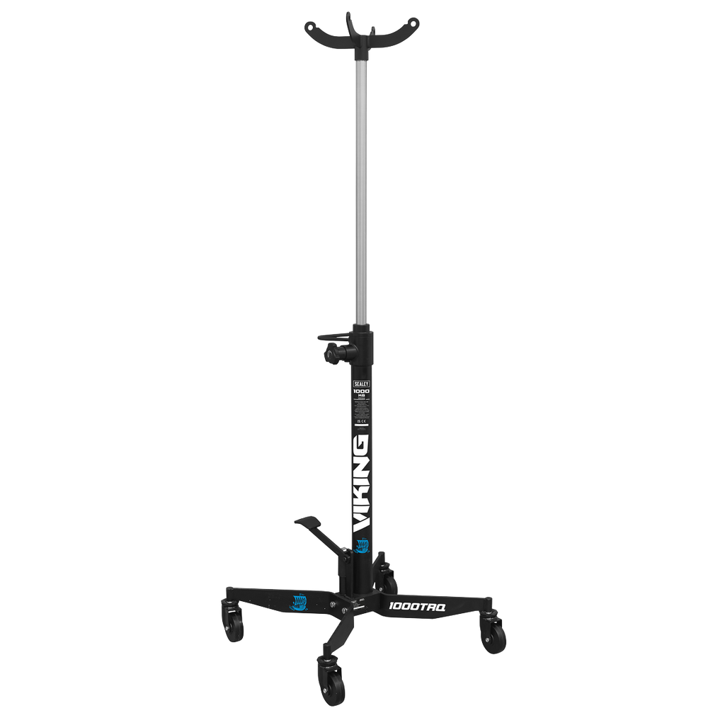 Sealey 1000TRQ Vertical Transmission Jack Gearbox Support Lift with Quick Lift, 1 Tonne Capacity, Black