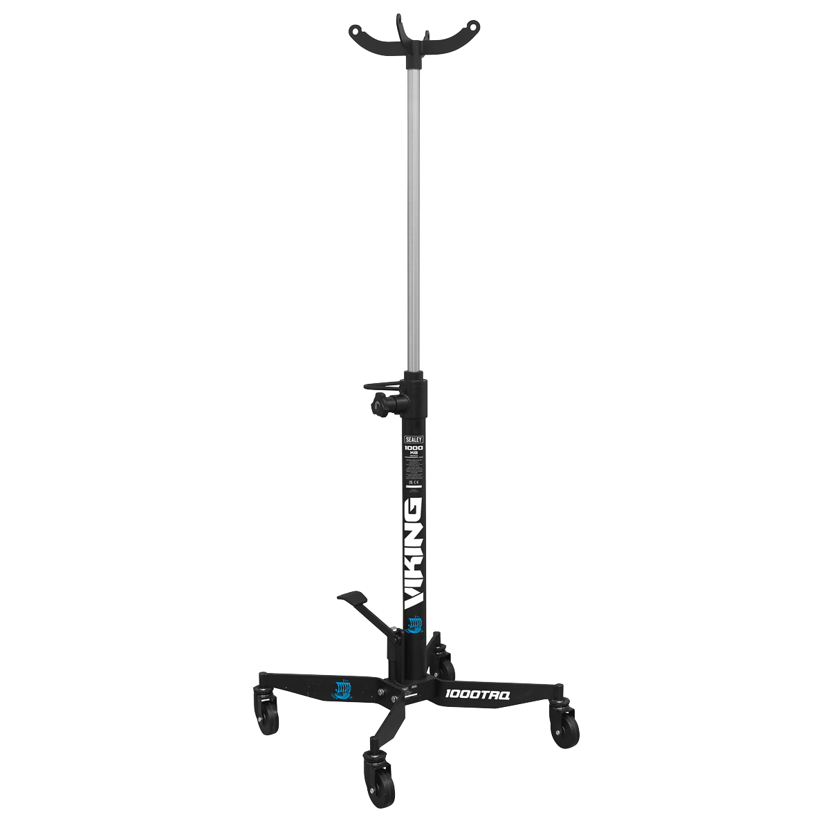 Sealey 1000TRQ Vertical Transmission Jack Gearbox Support Lift with Quick Lift, 1 Tonne Capacity, Black
