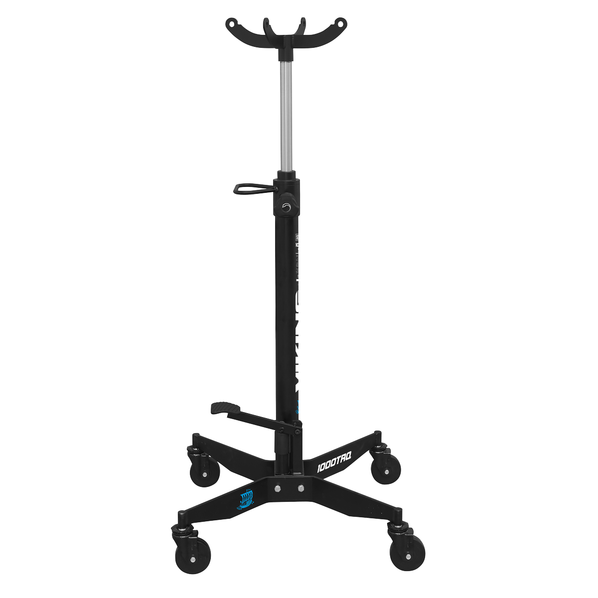 Sealey 1000TRQ Vertical Transmission Jack Gearbox Support Lift with Quick Lift, 1 Tonne Capacity, Black