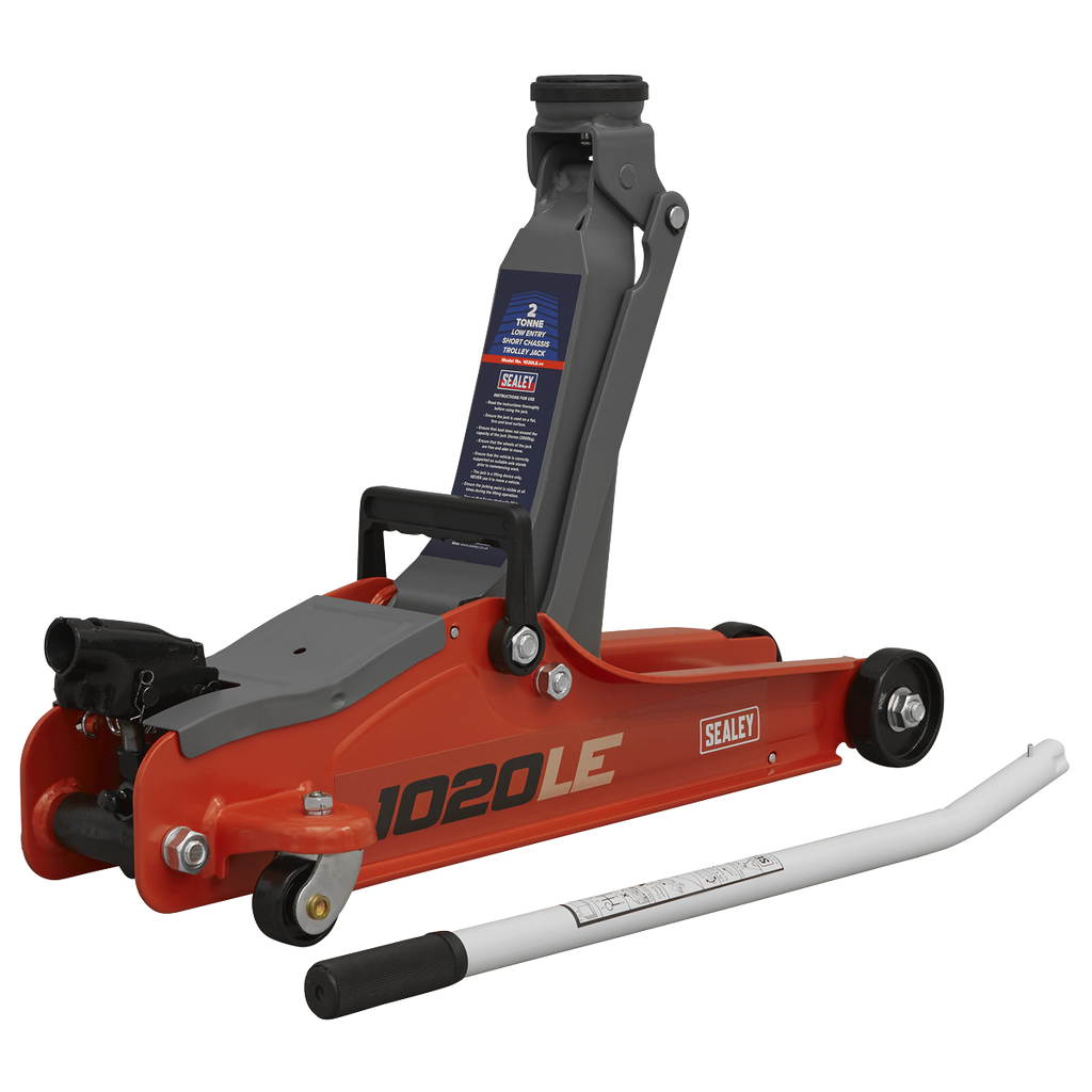Low Profile Short Chassis Trolley Jack, 2 Tonne, Red (1020LE)