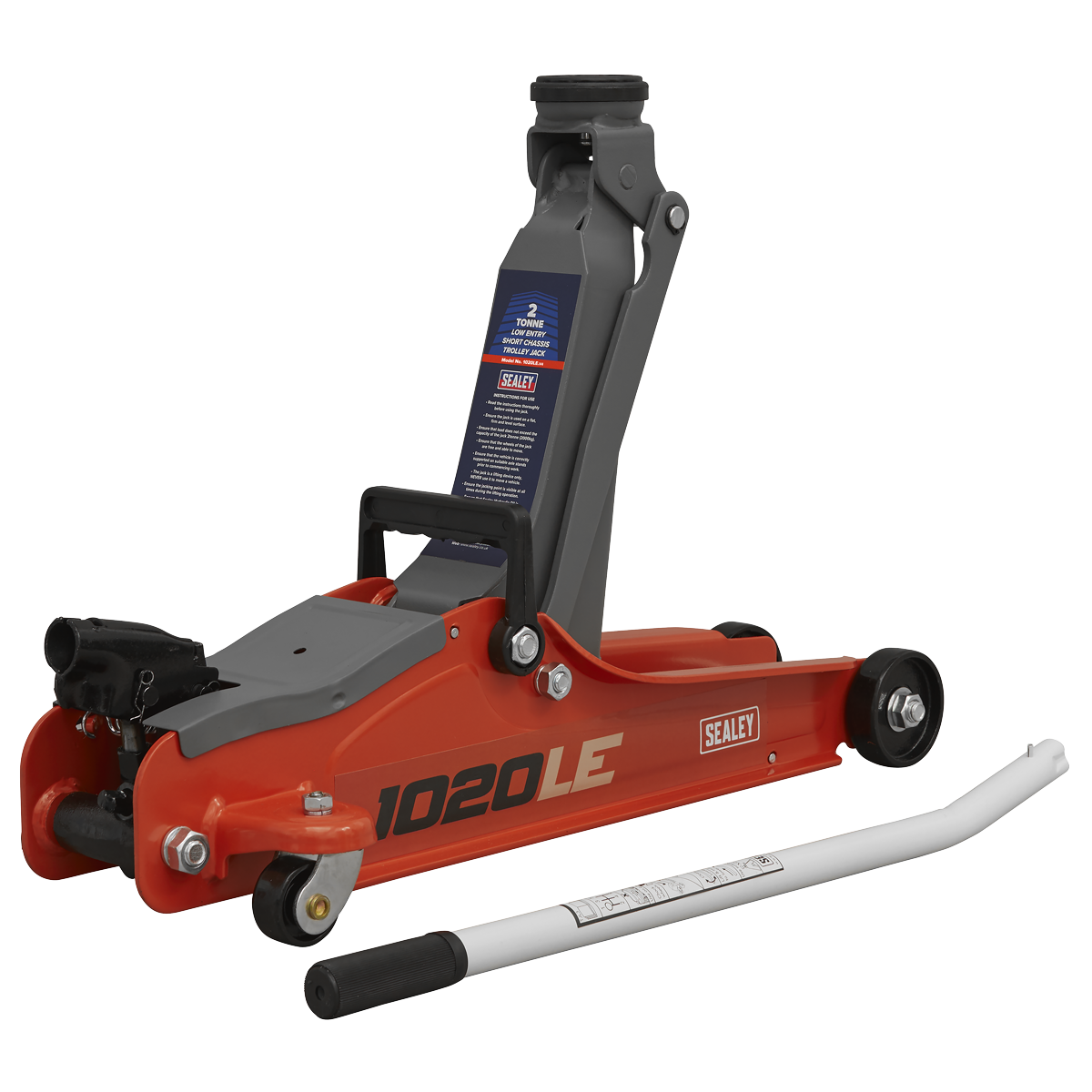 Low Profile Short Chassis Trolley Jack, 2 Tonne, Red (1020LE)