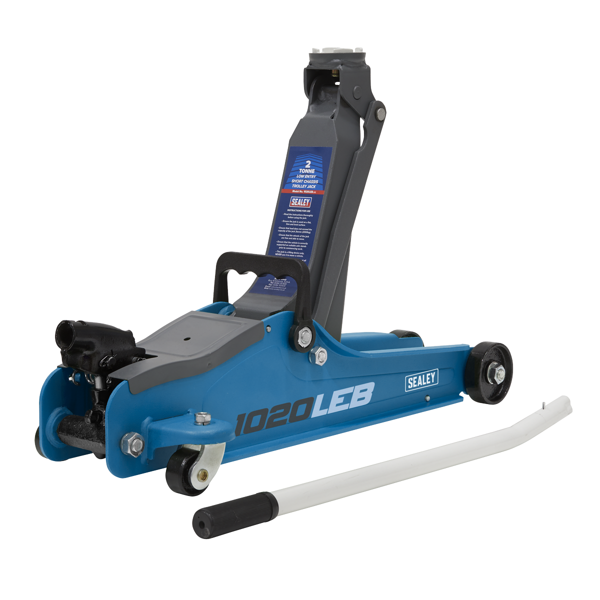 Low Profile Short Chassis Trolley Jack Combo, 2 Tonne, Blue (1020LEBBAGCOMBO)