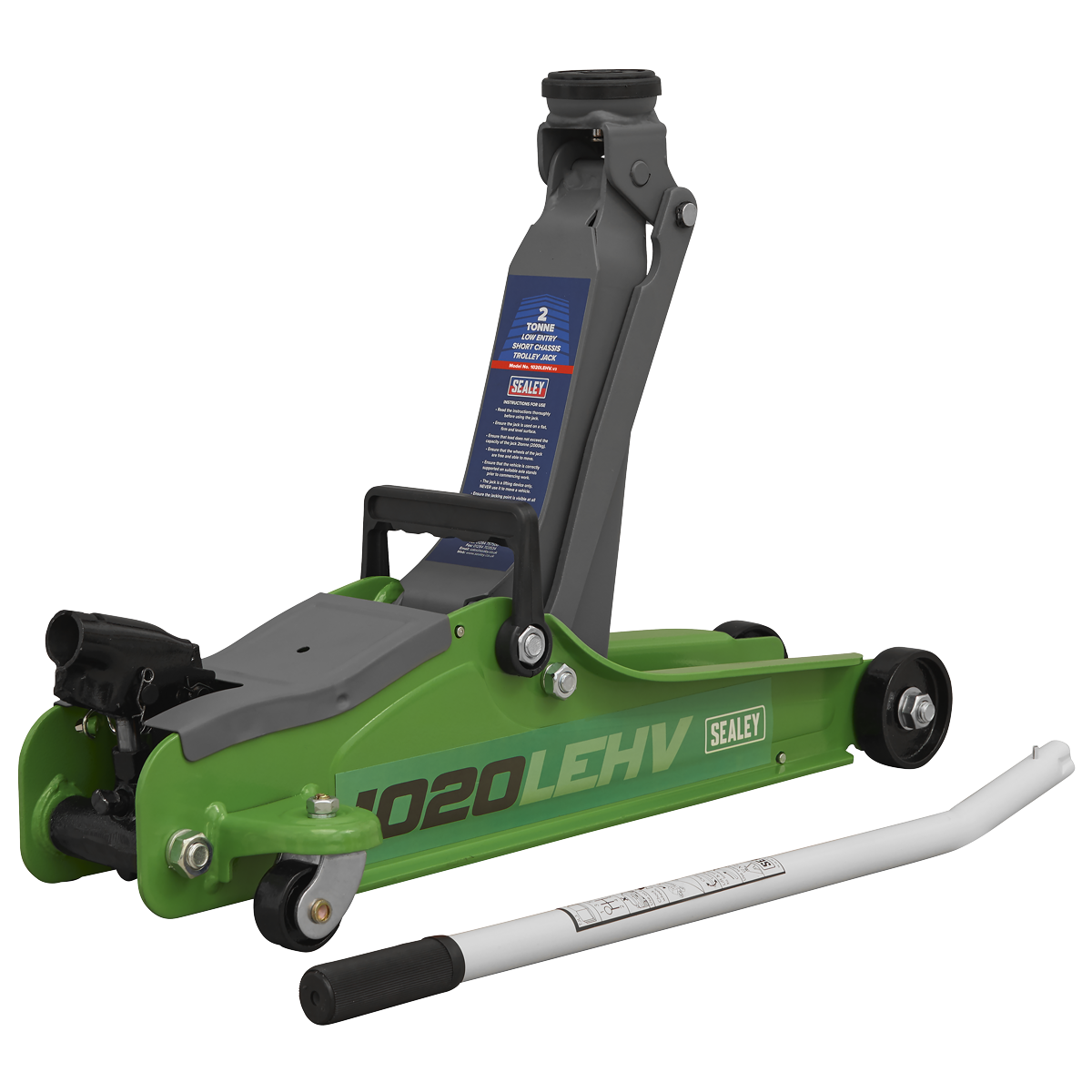 Low Profile Short Chassis Trolley Jack 2 Tonne - Green