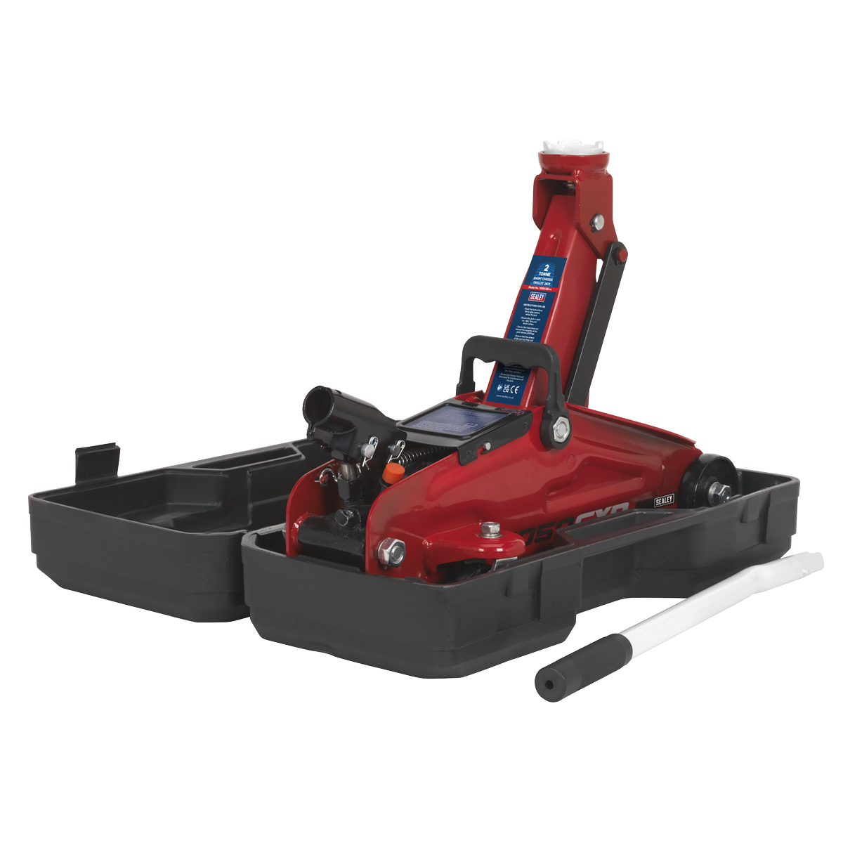 Short Chassis Trolley Jack with Storage Case, 2 Tonne, Red (1050CXD)