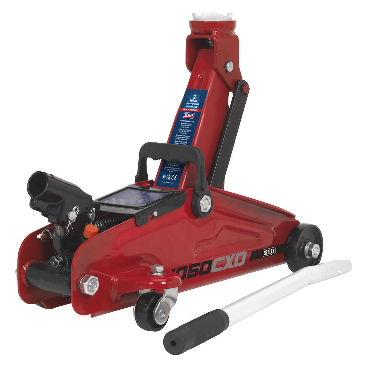 Short Chassis Trolley Jack with Storage Case, 2 Tonne, Red (1050CXD)
