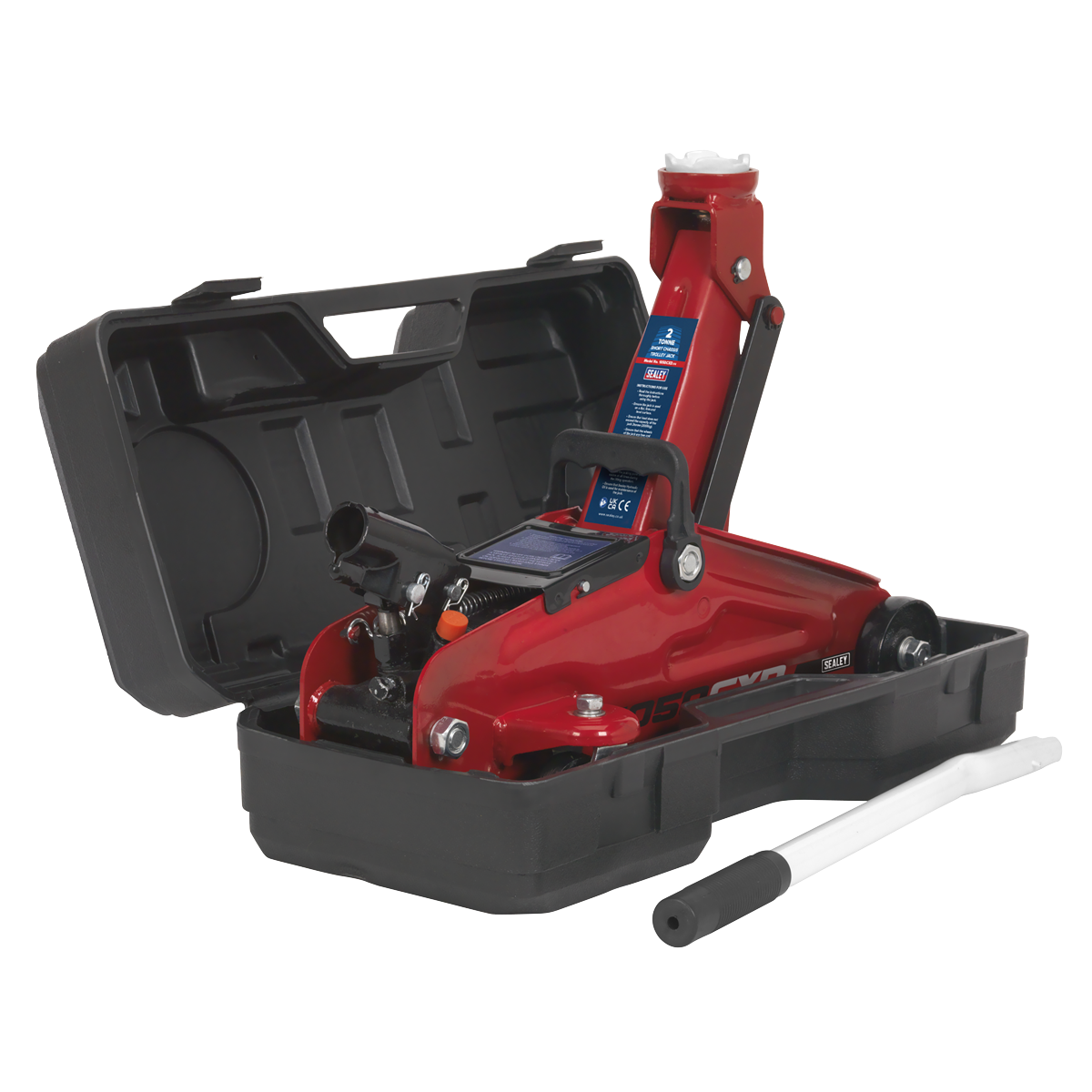 Short Chassis Trolley Jack with Storage Case, 2 Tonne, Red (1050CXD)