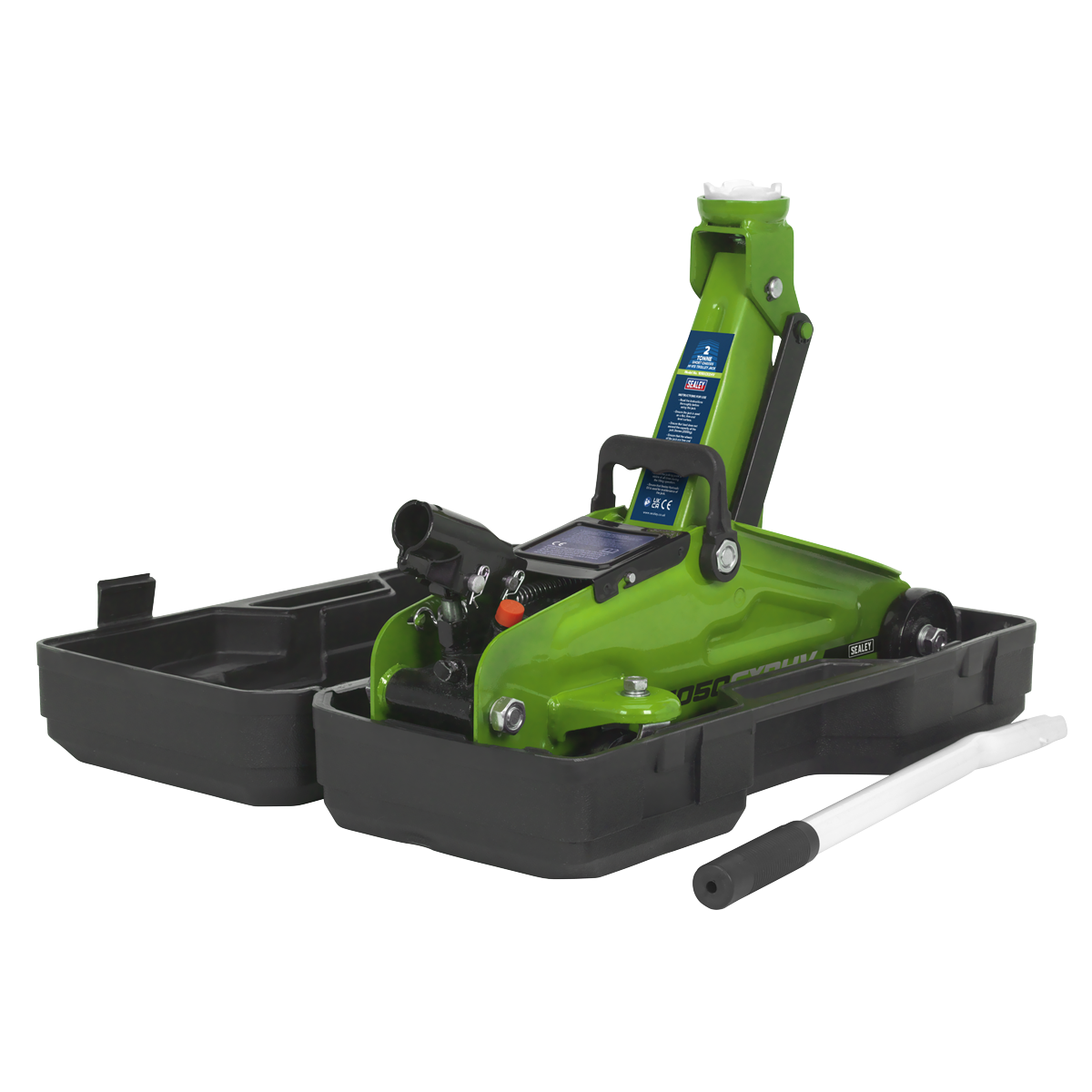 Short Chassis Trolley Jack with Storage Case 2 Tonne - Green