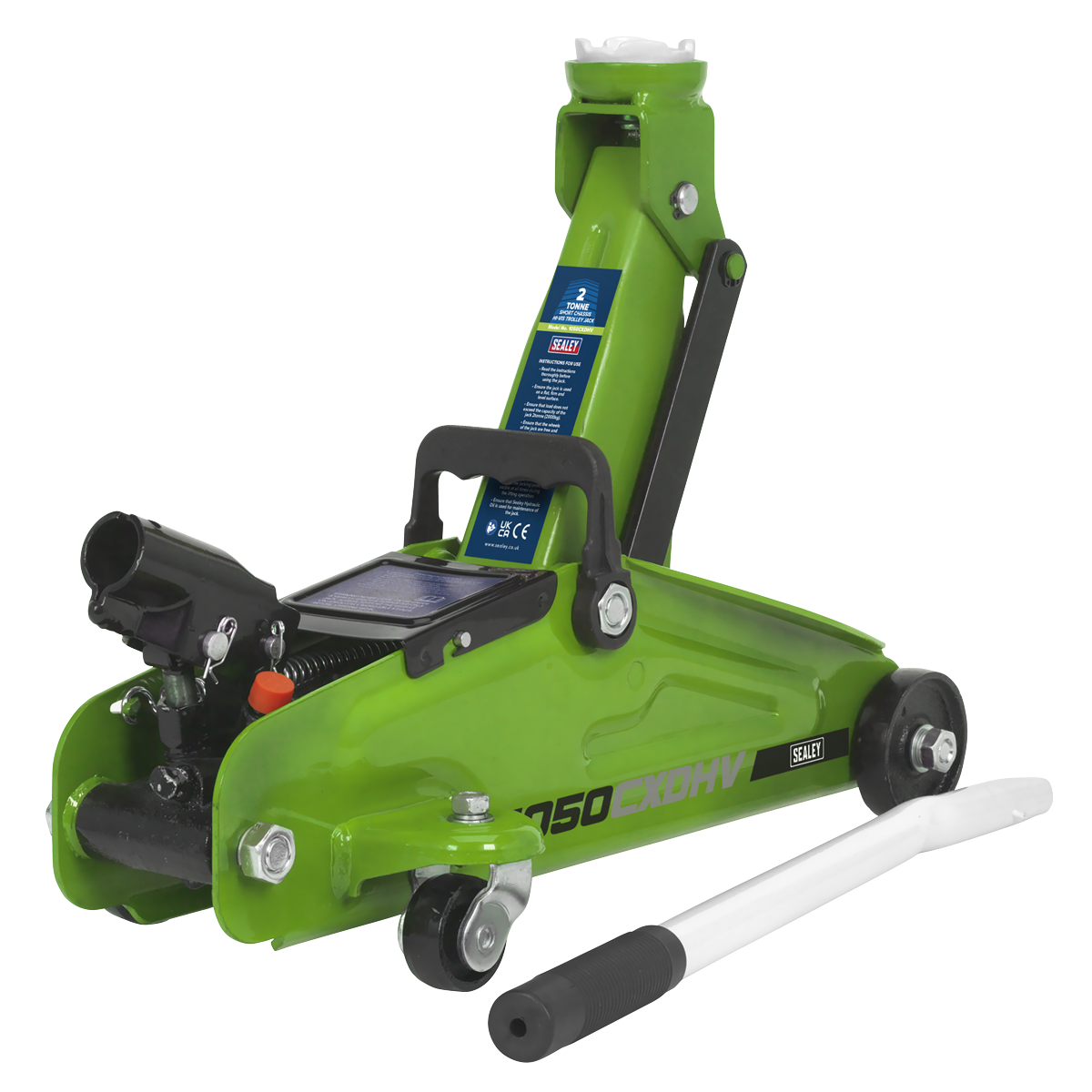 Short Chassis Trolley Jack with Storage Case 2 Tonne - Green