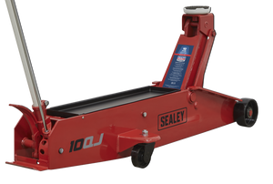Sealey 10QJ Premier Heavy Duty Long Reach Trolley Jack, 10 Tonne Capacity, Red