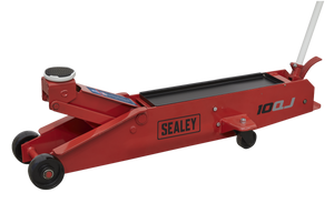 Sealey 10QJ Premier Heavy Duty Long Reach Trolley Jack, 10 Tonne Capacity, Red