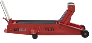 Sealey 10QJ Premier Heavy Duty Long Reach Trolley Jack, 10 Tonne Capacity, Red