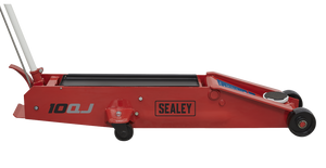 Sealey 10QJ Premier Heavy Duty Long Reach Trolley Jack, 10 Tonne Capacity, Red