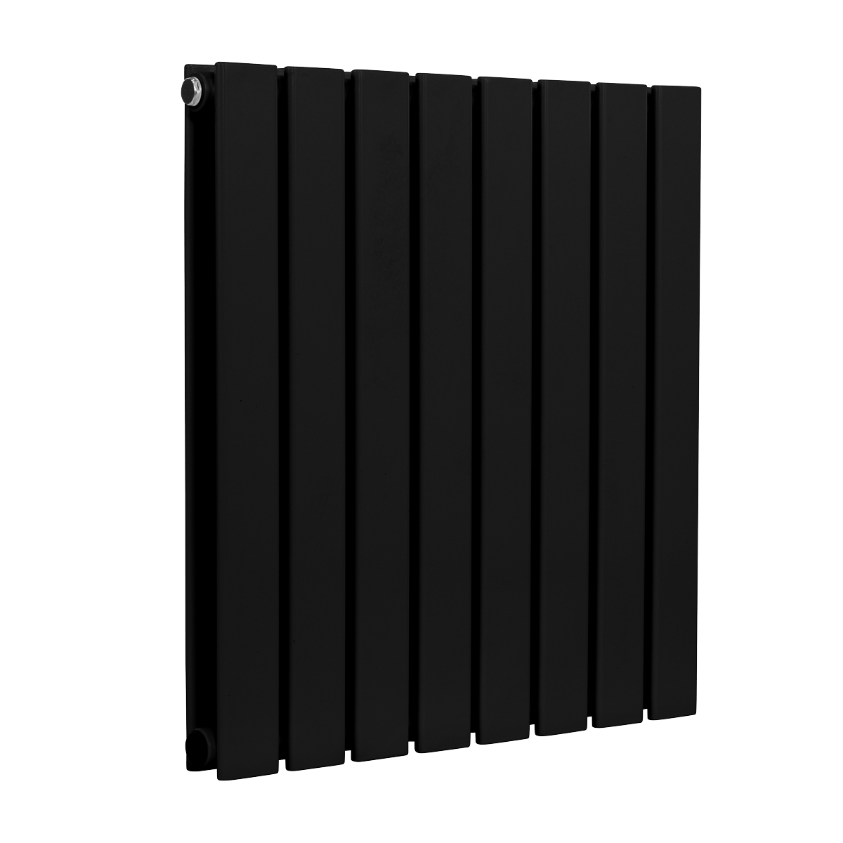 Baridi Horizontal Radiator Contemporary Double Flat Panel Design 600 x 560mm – Black
