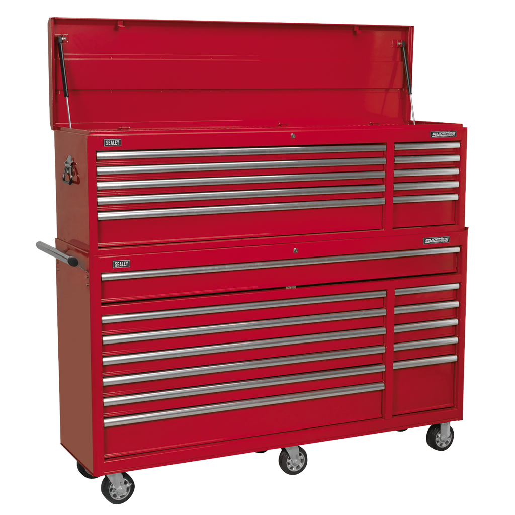 Topchest & Rollcab Combination 23 Drawer with Ball-Bearing Slides - Red