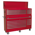 Topchest & Rollcab Combination 23 Drawer with Ball-Bearing Slides - Red